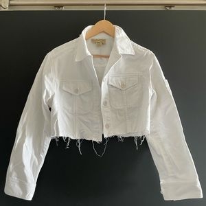 Vintage Distressed Oversized Cropped Jean Jacket